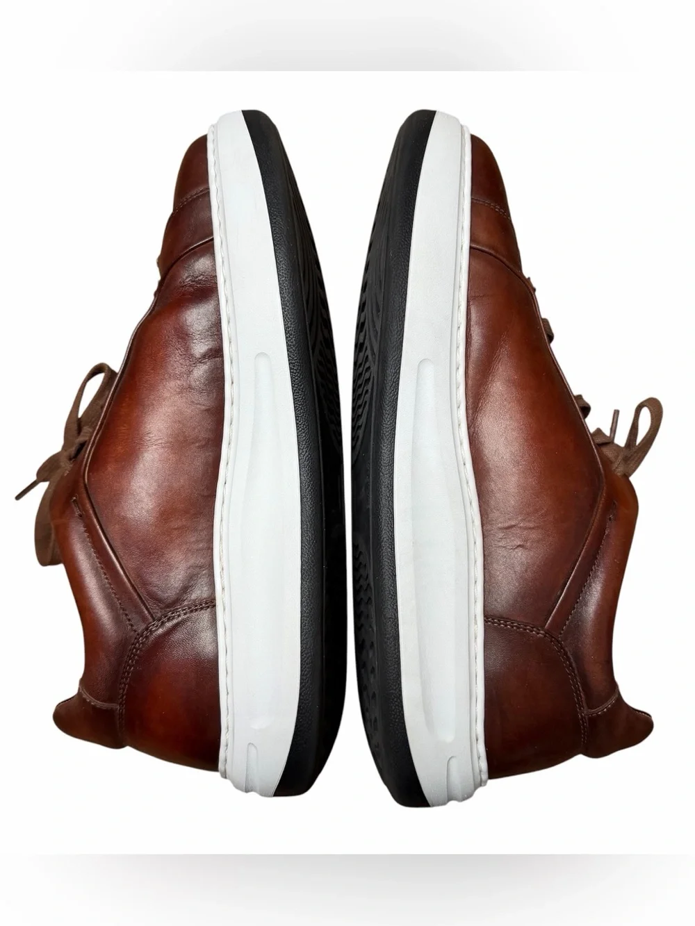 Magnanni Serino Leather Sneakers Shoes Men’s Size 11.5 Cognac Brown Retail $525 - Picture 9 of 14